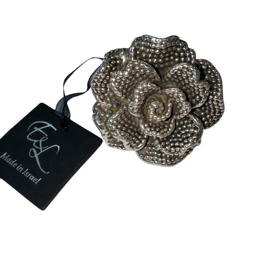 E&L Israel Sterling Large Bold Flower Ring